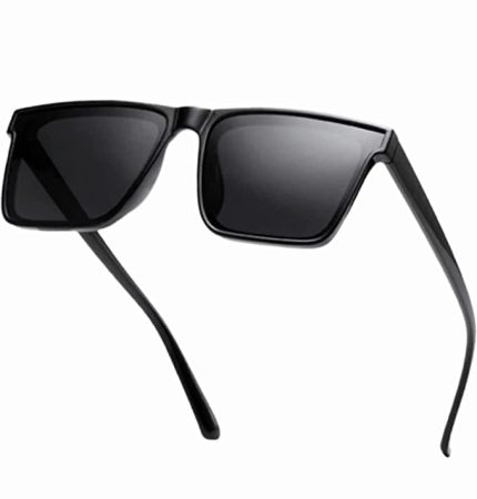 Premium Black Flat Lens with Matte Frame Sunglasses, Goggles For Men's and Women's UV Protected