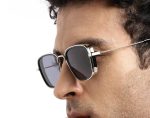 Carryminati Square Unisex Sunglasses, Silver Frame, Black Lens - Image 4