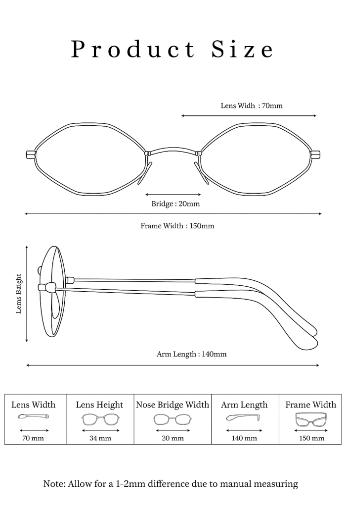 Retro Hexagonal Vintage sunglasses UV400 Protection, Unisex Metal Frame - Image 5