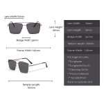Retro Rectangular Sunglasses Premium Glass Lens Flat Metal Sun Glasses Men - Image 3