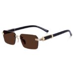 Rectangular Rimless Sunglasses for Men and Women