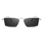 Ryffers Silver Metal Rectangular Sunglasses | Premium Unisex Stylish Shades - Image 4