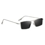 Ryffers Silver Metal Rectangular Sunglasses | Premium Unisex Stylish Shades