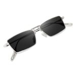 Ryffers Silver Metal Rectangular Sunglasses | Premium Unisex Stylish Shades - Image 2