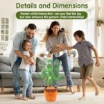 Dancing Cactus Toy Mimicking Toy, Singing Cactus Mimicking Recording Repeating What You Say with LED English Songs for Toddlers Boys Girls - Image 5