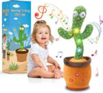 Dancing Cactus Toy Mimicking Toy, Singing Cactus Mimicking Recording Repeating What You Say with LED English Songs for Toddlers Boys Girls
