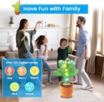 Dancing Cactus Toy Mimicking Toy, Singing Cactus Mimicking Recording Repeating What You Say with LED English Songs for Toddlers Boys Girls - Image 4